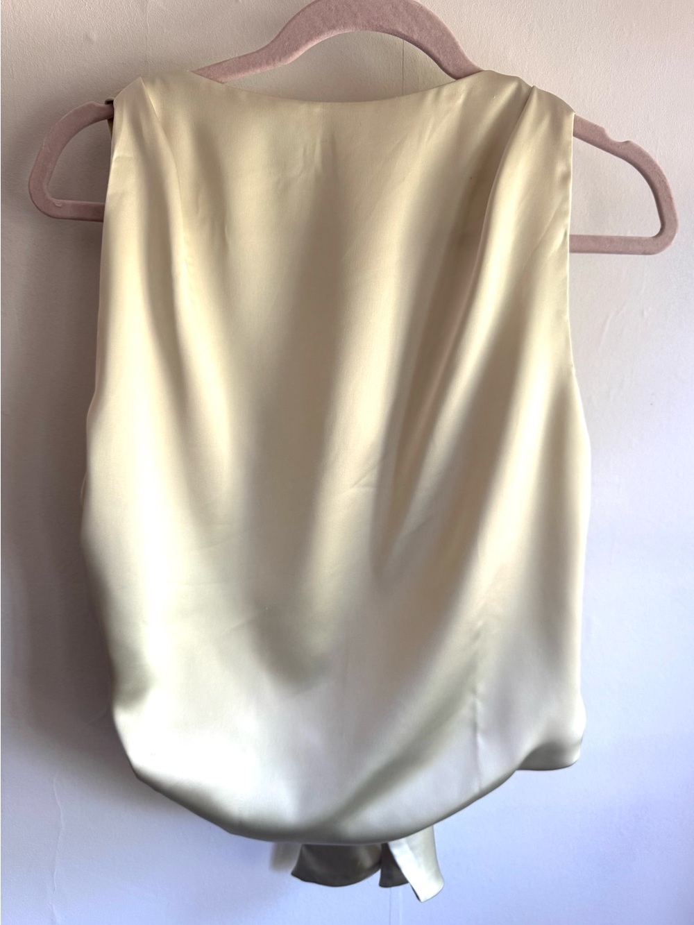 Zara Light Green Women's Sleeveless Satin Blouse with Open Back